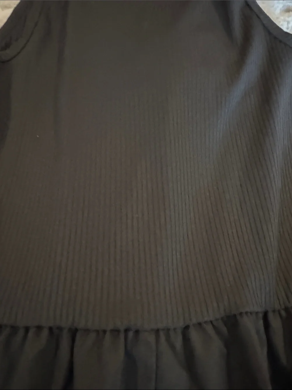 Emma & Michele Black Ribbed Tank Dress with Full Drop Waist Skirt
